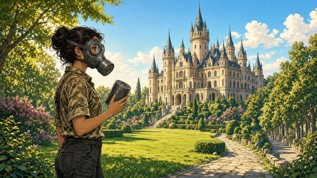 Why Is a Gas-Mask Wanderer Heading for a Fairy-Tale Castle?